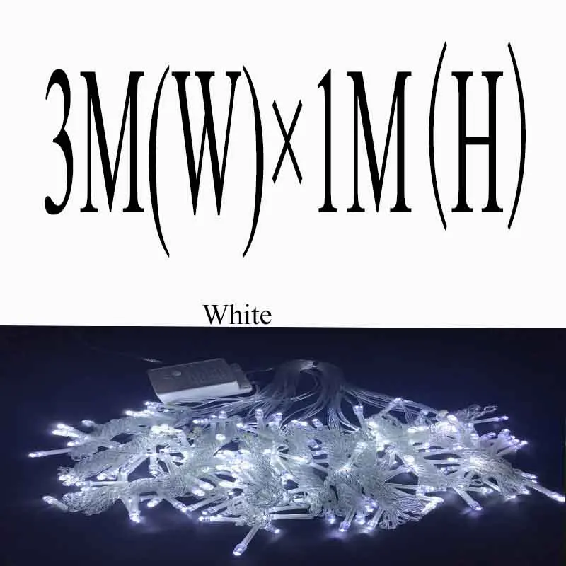 3-1 White 6 м x 3M 600 светодиодный домашний наружный Праздничный Рождественский декоративный Свадебный Рождественский Сказочный занавес гирлянды вечерние гирлянды - Испускаемый цвет: 3-1 White