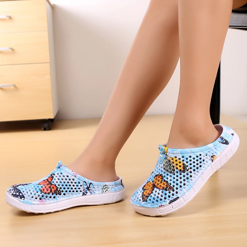 Womens Casual Clogs Breathable Beach Sandals Valentine Slippers Summer Slip on Women Flip flop Shoes Home Shoes for Woman