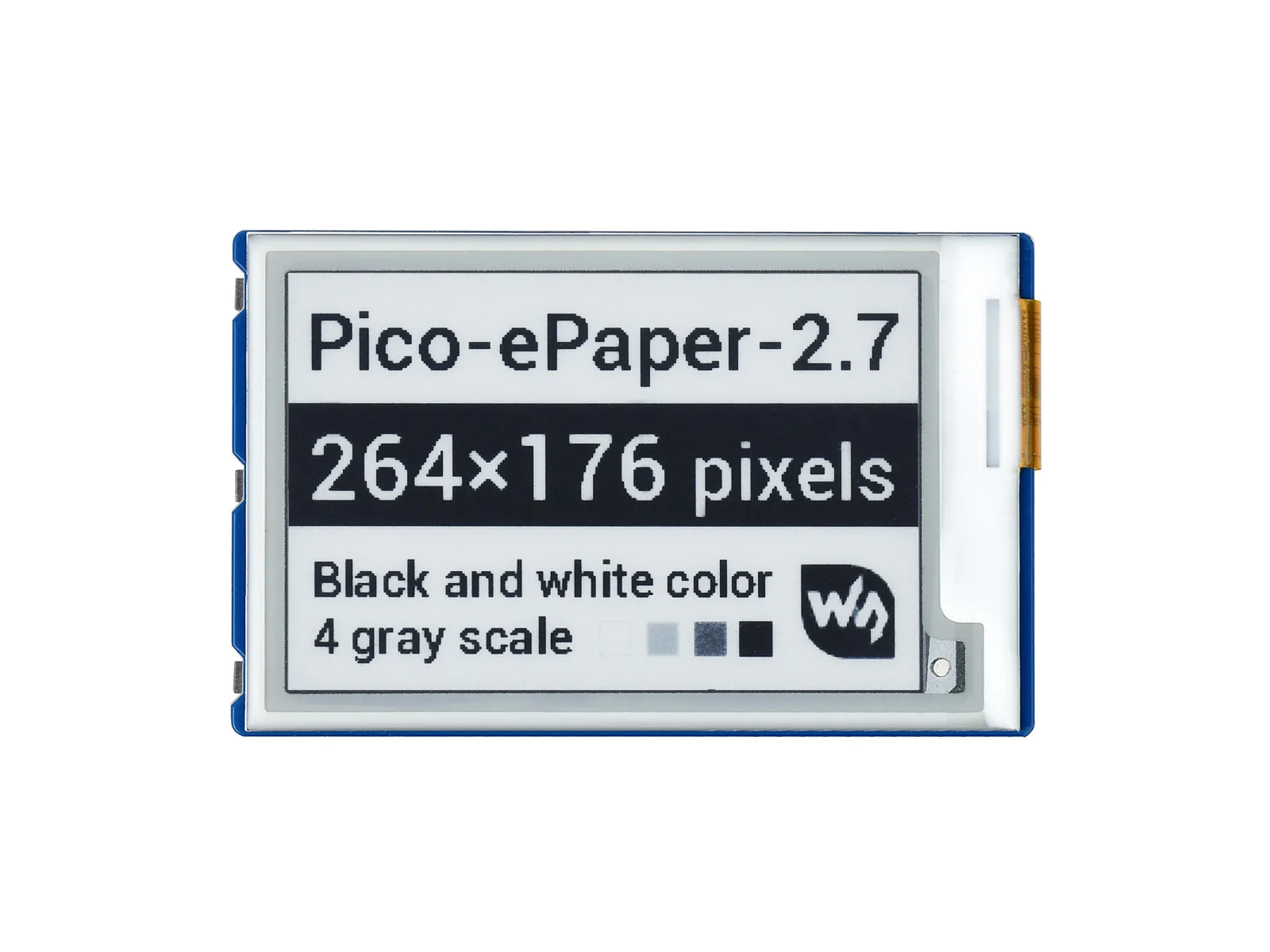 

Waveshare 2.7inch E-Paper E-Ink Display Module for Raspberry Pi Pico, 264×176, Black / White, 4 Grayscale, SPI