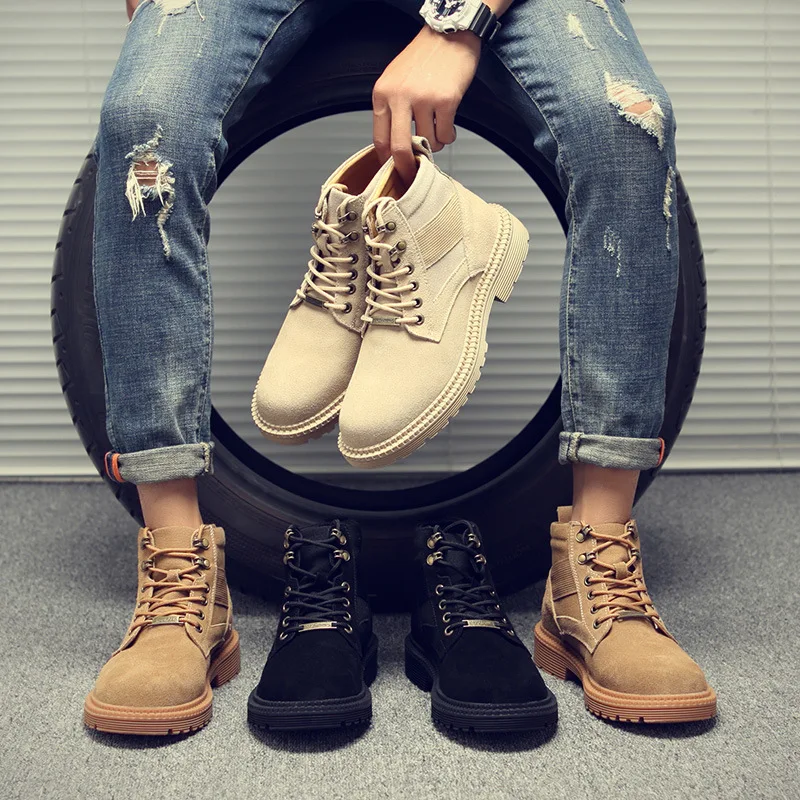 

Winter Big Head Workwear Martin Boots Men Casual Short Boots Warm Leather Boot Cotton Boots Fashion Model 3100