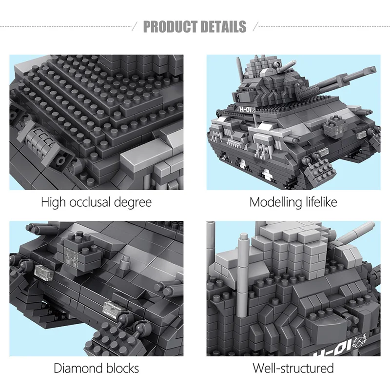 LOZ 1350 шт. мини блоки военный армейский Танк модель строительные блоки солдат фигурки Наборы кубиков WW2 Развивающие игрушки для детей
