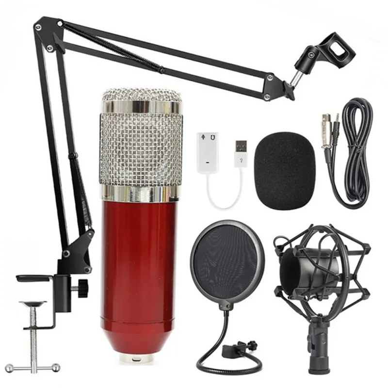 

hot bm 800 studio recording condenser podcast microphone mic kit set bm800 professional usb radio desktop for pc computer Newest