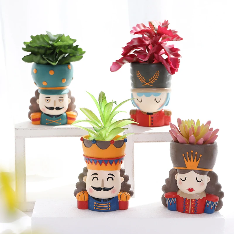 Щелкунчики плантаторы набор-4 шт креативный суккулент цветочный горшок настольные вазы мини домашний декор бонсай подарки