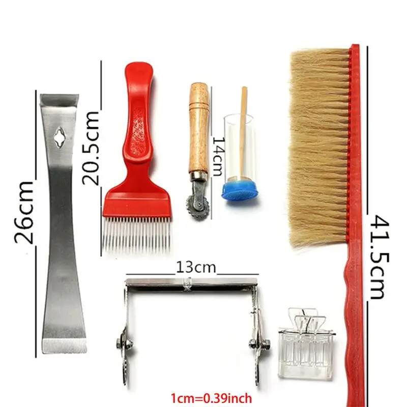 Набор инструментов для пчеловодства, 7 шт. комплектов оборудования, кормушка для пчел, щетка для пчел, королевская ловушка, улей, захват, Марка, набор для чистки E65B