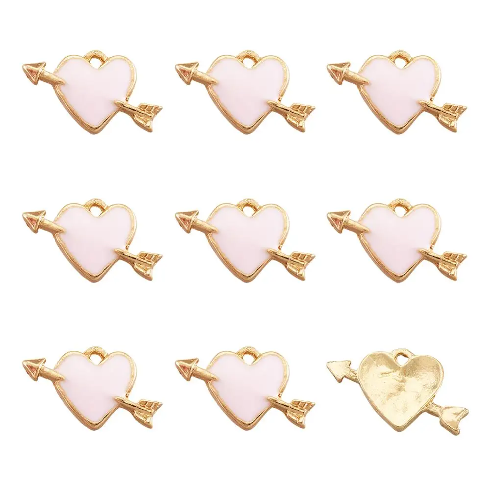 100 шт. сплав эмаль подвески стрелы с сердцем светильник светло-золотой мистироза