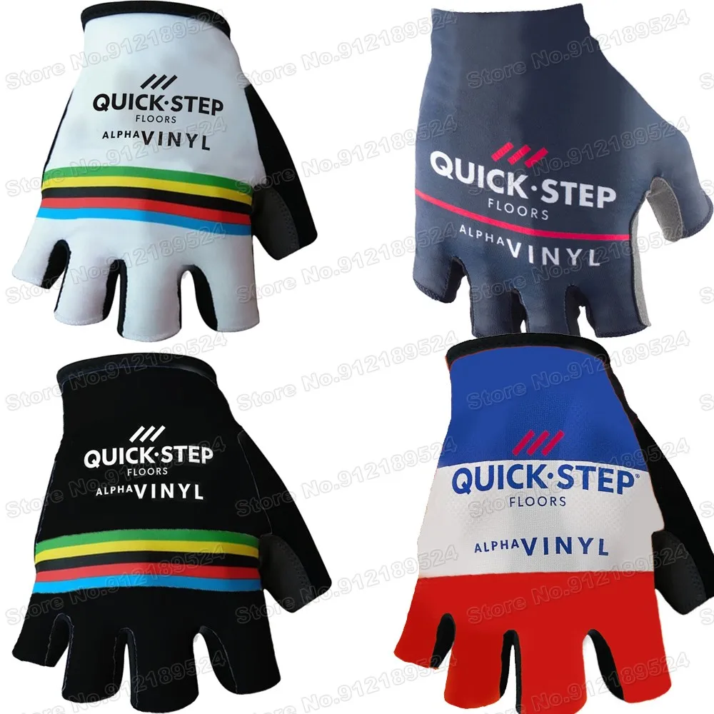 2022 World Champion Quick Step ALPHA-VINYL Cycling Gloves Gel Half Finger Road Bicycle Jersey Glove MTB Gant Cyclisme Maillot | Спорт и