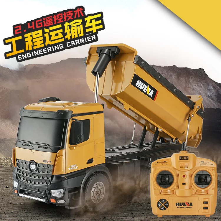 

Department Is Satisfied 10 Channel Alloy 1: 14 Large Size Model 2.4G Remote Control Self-Unloading Soil Tilting Truck Engineerin