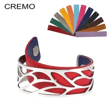 Кремо браслеты в виде лотоса браслеты для женщин кожаный ремешок Реверсивные Сменные нержавеющая сталь кожаный аксессуар персонализированный