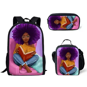 

Arts African Girls Pattern School Bag Fashion Book Bags for Teenagers Boys Girls Backpack Children Daily Mochila Custom