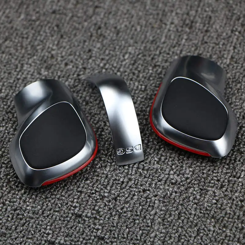 Red-3Pcs Красная модификация хромированная матовая ручка переключения передач DSG Крышка для VW Golf MK6 MK7 R GTI Passat B7 B8 CC R20 Jetta MK6 - Название цвета: Red-3Pcs
