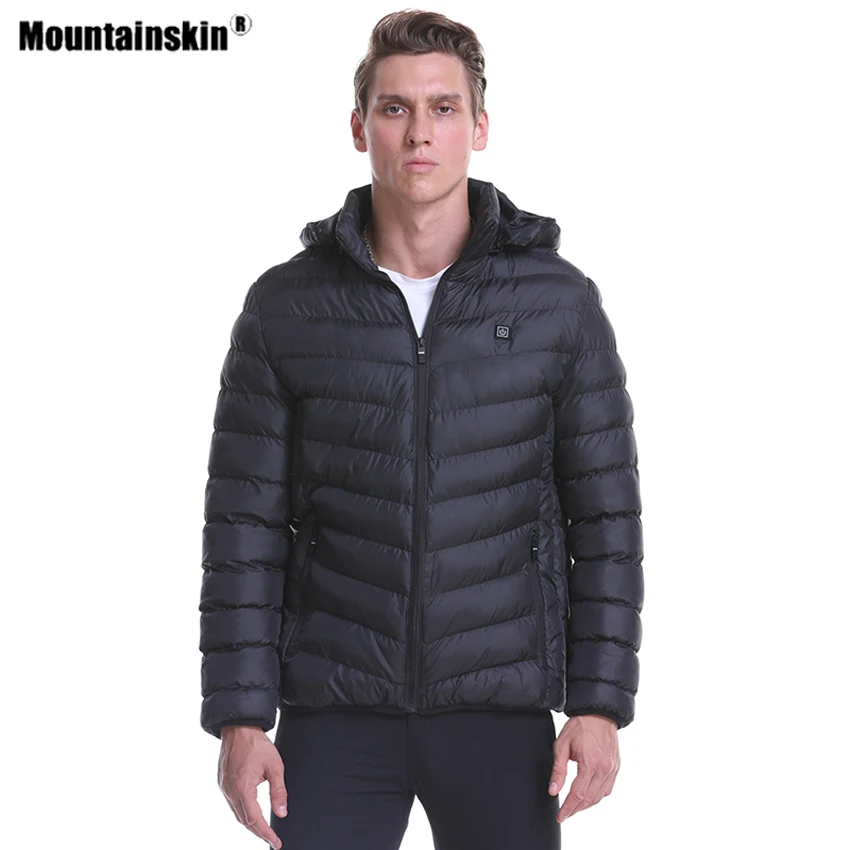 Mountainskin, зимняя мужская куртка для походов с капюшоном, с USB подогревом, для спорта на открытом воздухе, термальная ветровка для кемпинга, походов, лыжной одежды VA679