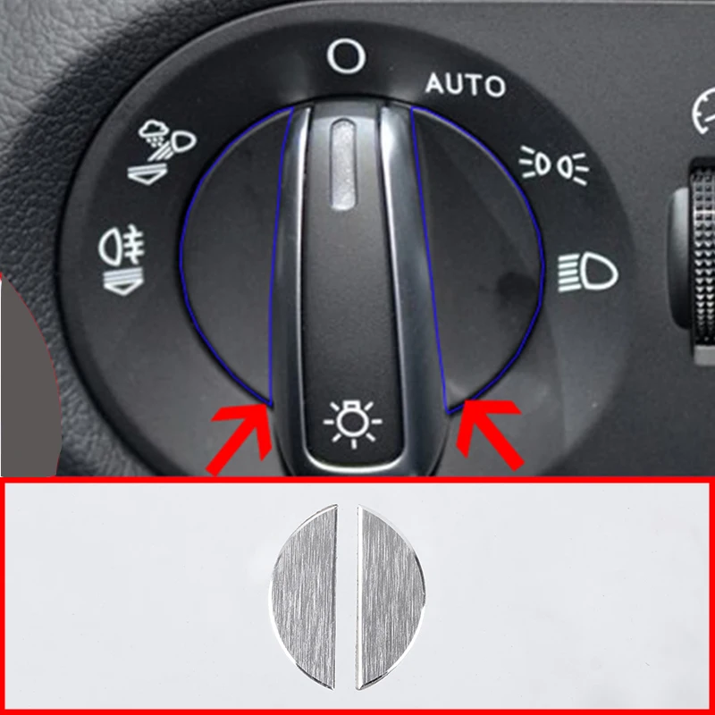 

For Audi Q3 A4 B8 S4 RS4 A5 S5 RS5 2008-2015 Car Aluminum alloy Interior Headlight Switch Button Cover Trim
