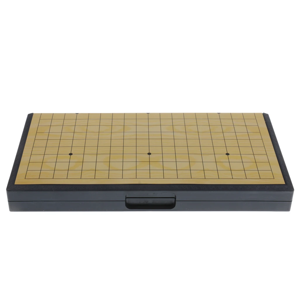 Foldable Game of Go Board Game WeiQi Chessboard Full Set 28.5x28.5cm Resin