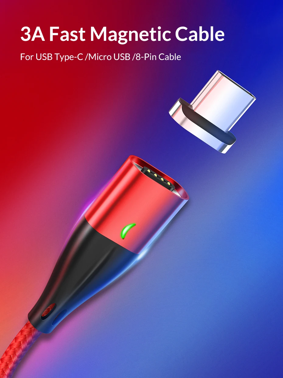 3A Магнитный кабель type C кабель для быстрой зарядки для IPhone X XS MAX Micro USB зарядное устройство кабель для быстрой зарядки данных 3,0 кабель для зарядки