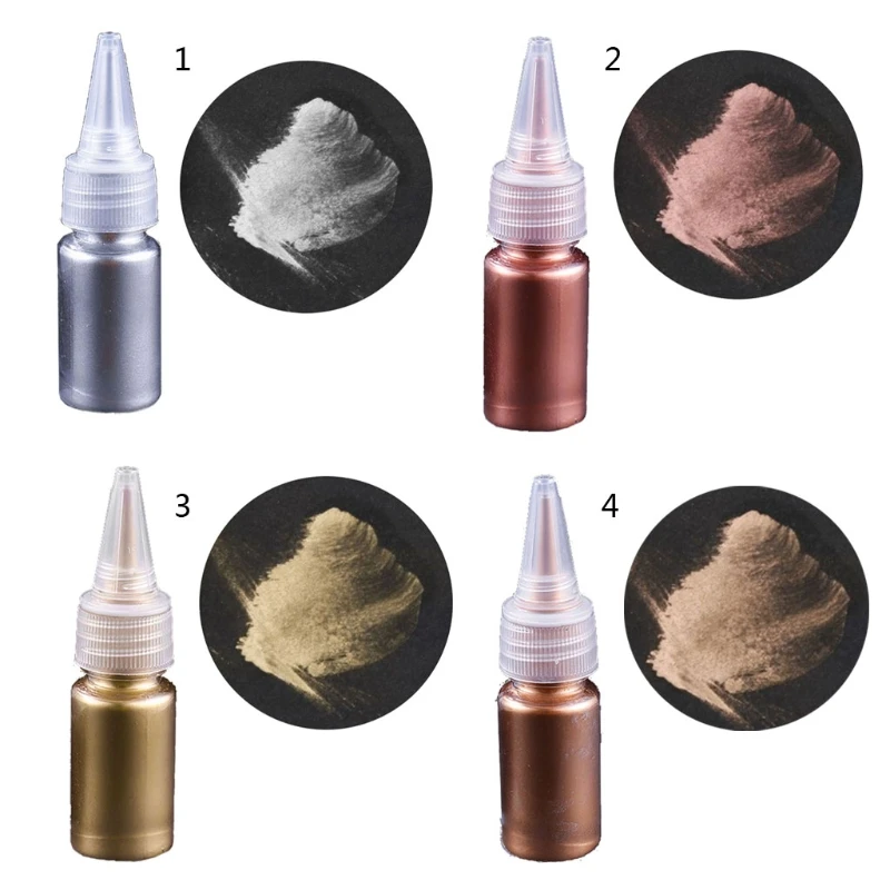 

4 Colors Epoxy Resin Colorant Glitter Marble Metallic Pigment Resin Jewelry DIY U4LF