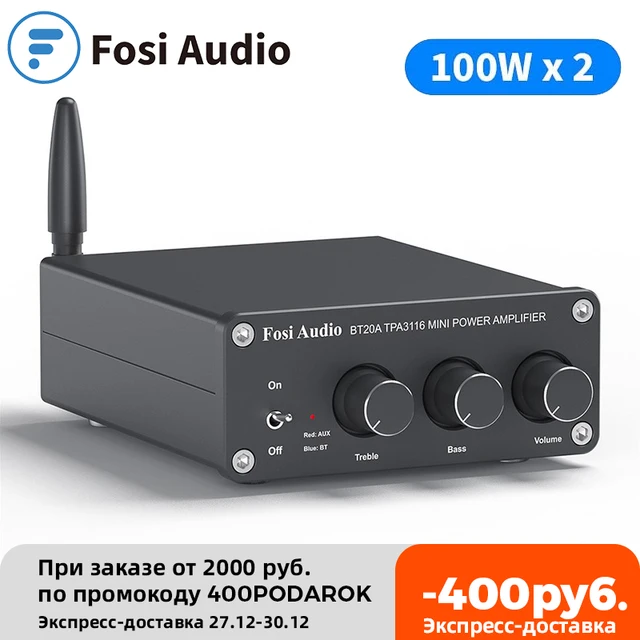 Fosi Audio BT20A Bluetooth TPA3116D2 Sound Power Amplifier 100W Mini HiFi Stereo Class D Amp Bass Treble For Home Theater 1