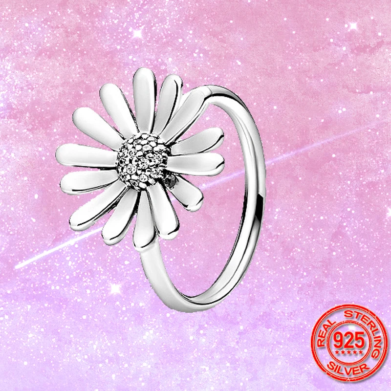 Новинка 2020 изящное ювелирное изделие серебряное кольцо на палец с маргариткой