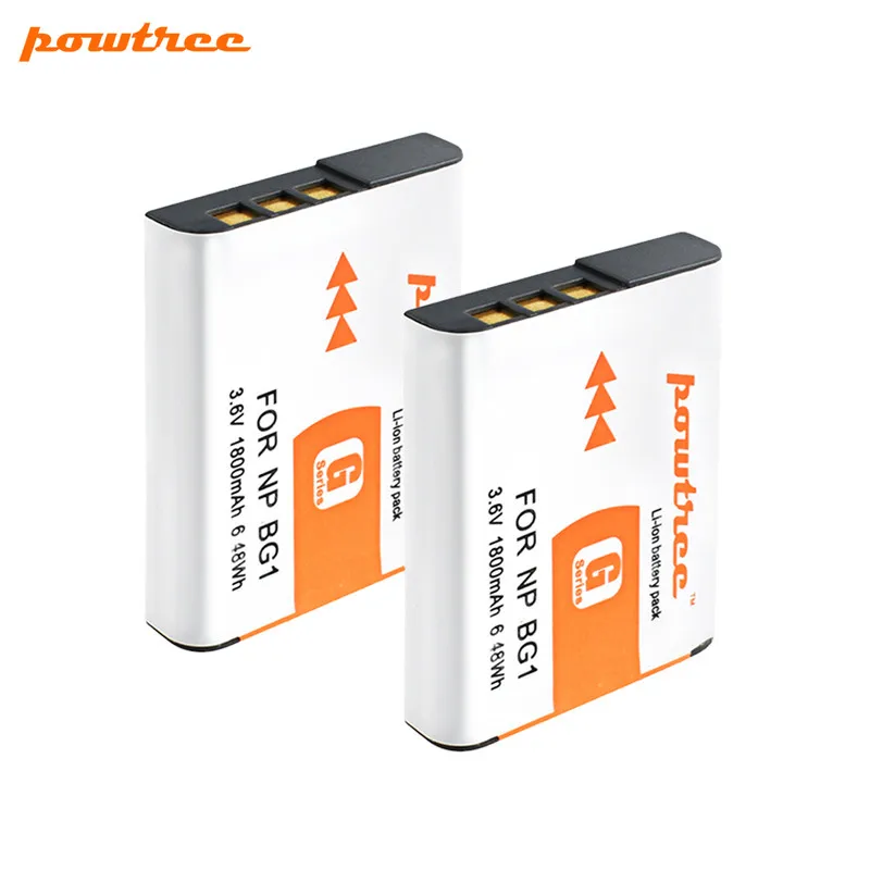 POWTREE Батарея 3,6 V 1800 мА/ч, NP-BG1 NP BG1 NPBG1 цифровая фотокамера Batteria для sony детали sony Cyber-shot DSC-H3 DSC-H7 DSC-H9 - Цвет: 2 Battery