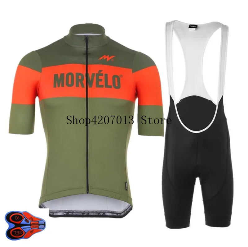 Morvelo Pro для езды на велосипеде из Майки 9D гель pad Биб шорты детские летние комплекты одежды с шортами, для катания на горном велосипеде, горный велосипед велоодежда MTB велосипедные костюмы