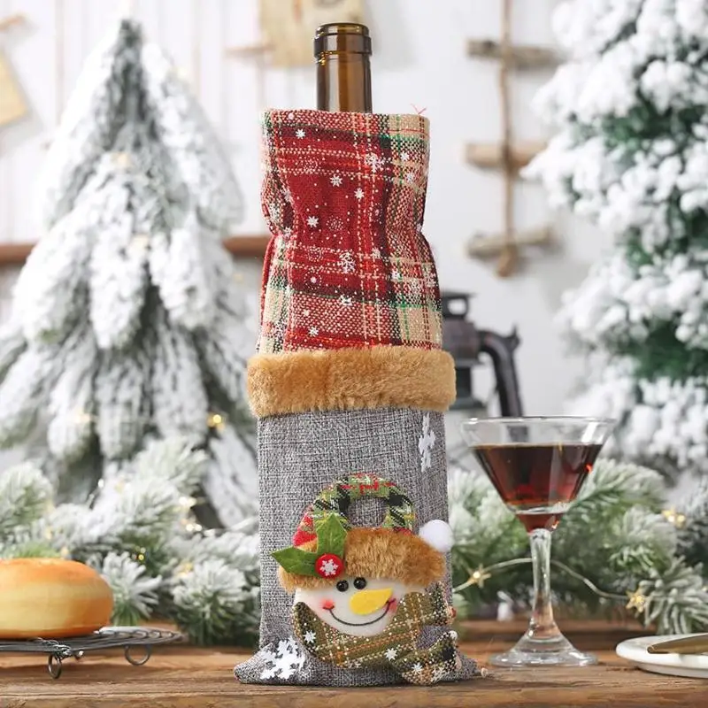 Постельное белье с мультяшным рисунком крышка для бутылки с красным вином различные технические характеристики опционально модная сумка для шампанского для рождественских украшений