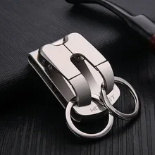 Честный брелок из нержавеющей стали для мужчин поясная подвесная одежда кожаный ремень подвески с ключиками двойной ряд высшего класса напрямую от производителя S