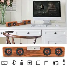 SL90 Деревянный беспроводной Bluetooth динамик портативный TWS 2в1 беспроводной открытый ПК динамик caixa де сом Саундбар для iPhone Sumsung