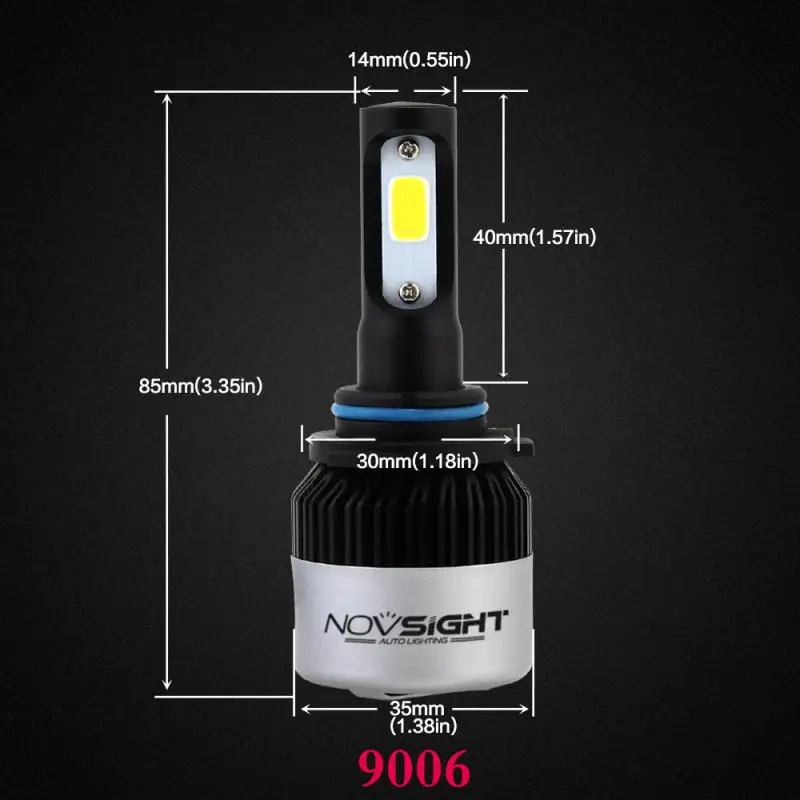 Одна пара 72W фары для 9000LM H11 светодиодный H7 светодиодный H4 светодиодный светильник головной светильник комплект 9005 9006 COB головной светильник лампы 6500K белый светильник