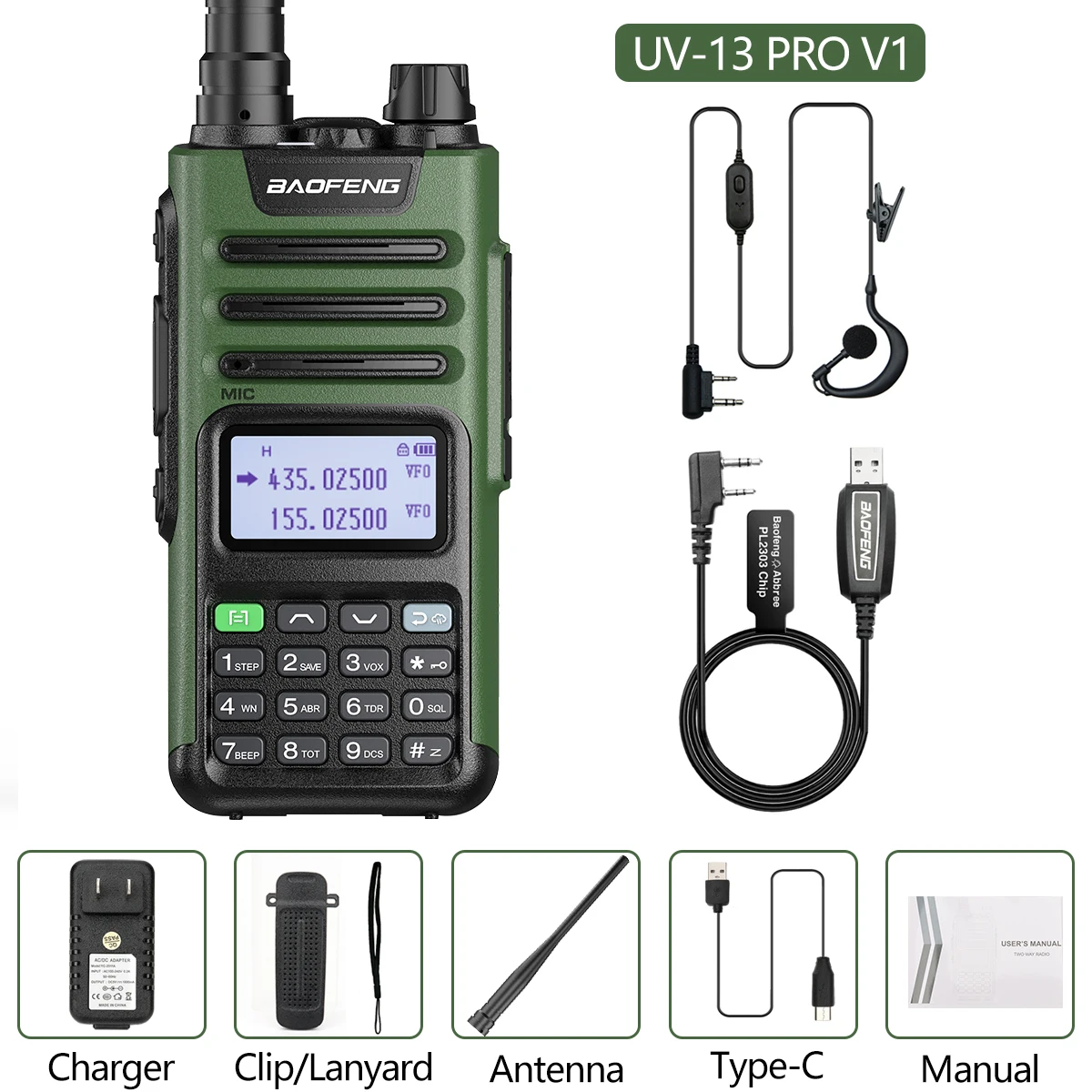 best buy walkie talkie Baofeng UV 13pro 10W 8800mAh Powerful Walkie Talkie with USB Charger Long Range Ham Two Way Radio UV13 PRO Upgrade UV-5R UV-10R long distance walkie talkie Walkie Talkie