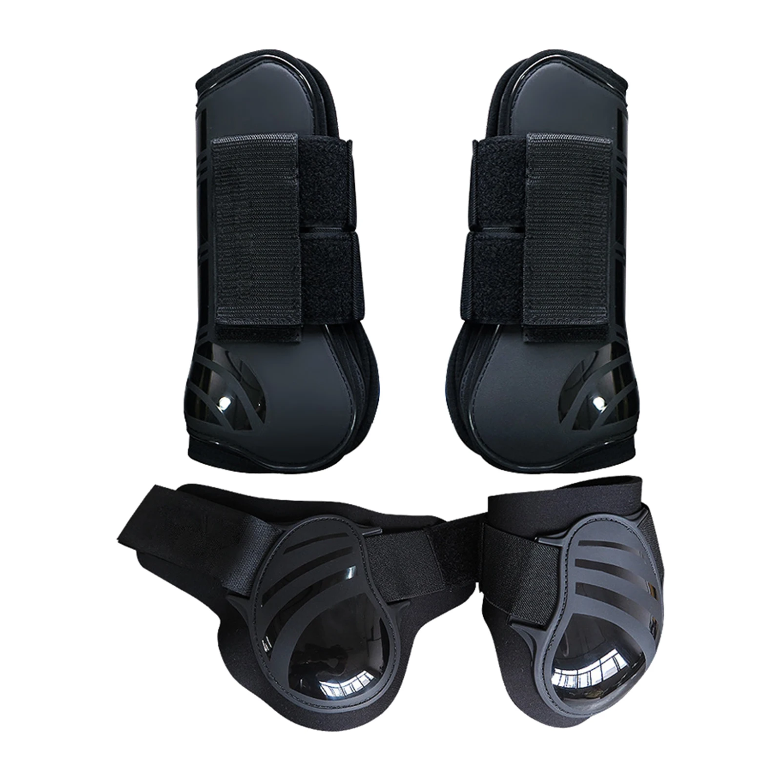 Pony Horse Riding PU Neoprene Lined Brushing Tendon Protection Boots Wrap
