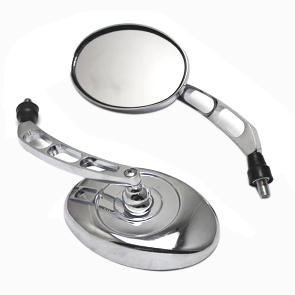2x Универсальные мотоциклетные алюминиевые боковые зеркала заднего вида для Harely-серебро