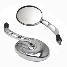 2x Универсальные мотоциклетные алюминиевые боковые зеркала заднего вида для Harely-серебро