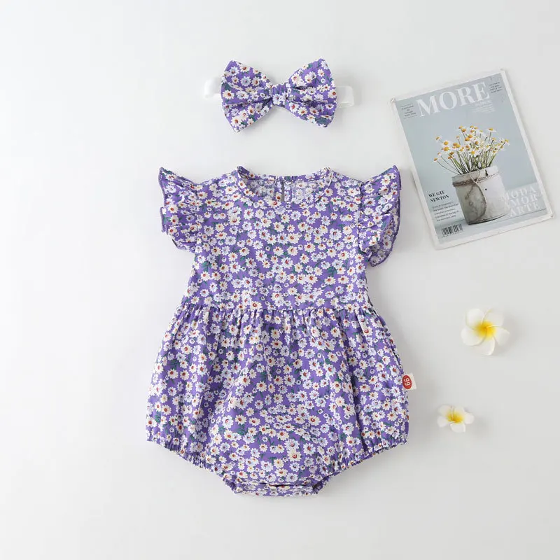 Cute Newborn Baby Girl Sleeveless Printing Rompers Toddler Jumpsuit Summer Infant Baby Girls Children Outfit Rompers 0-2Yrs black baby bodysuits	 Baby Rompers