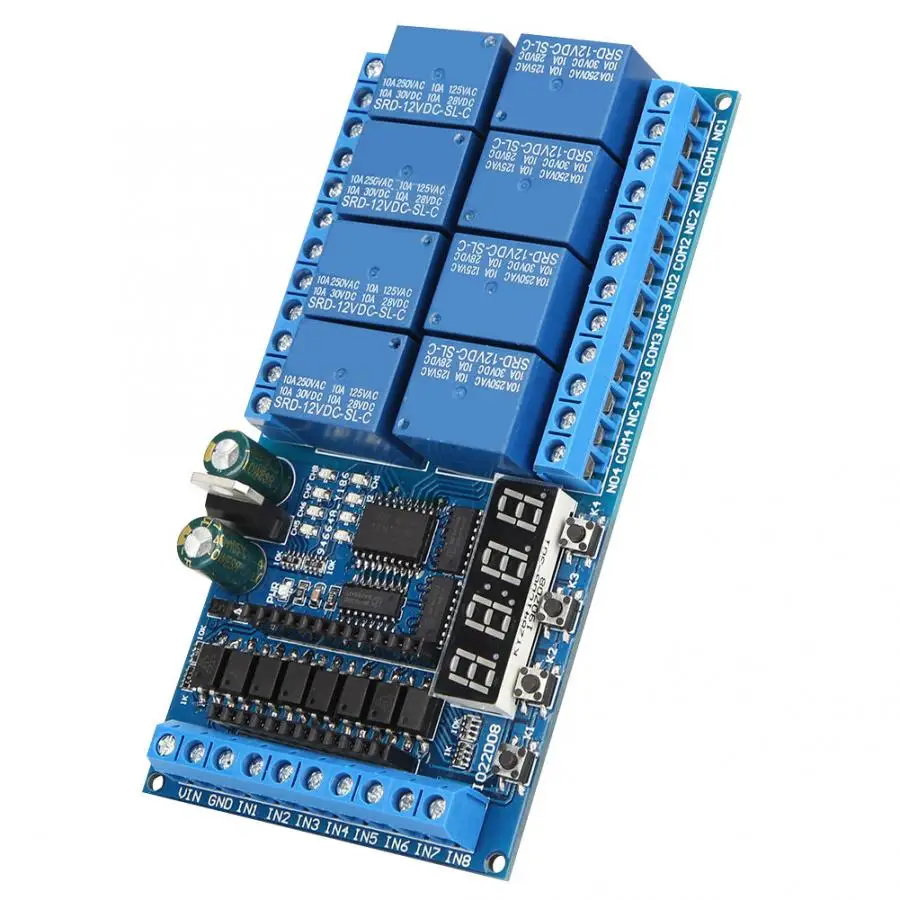 DC 12V 8 Channel Pro Mini PLC Релейный Щит Модуль светодиодный дисплей таймер задержки цикла переключатель доска для Arduino