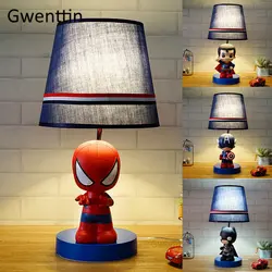 Мультяшные Мстители Светодиодный Настольные лампы Человек-паук Настольные светильники для домашнего декора детская спальня прикроватная