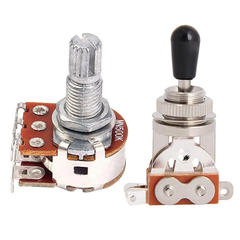 Electric Guitar Toggle Switch 3 Way In Black (rhythm Treble) With 1pc Mn500k Dual Blend Balance