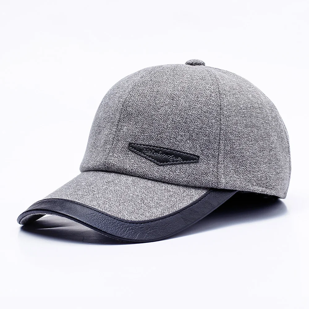light grey TOHUIYAN, зимняя Шерстяная кепка, наушники, мужская бейсбольная кепка, регулируемая бейсболка, осенняя Кепка для папы, кепка s, хип-хоп, повседневная Кепка, шапки - Цвет: light grey
