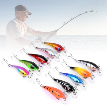 BEST BUY ❤️ Eye Minnow Fishing Lures Bait Small Minnow Fishing Tackle 5.7cm/4.4g Fishing 2 Treble Hooks 3D Eyes Plastic Fish Lures - discount item 25% OFF Sports & Entertainment