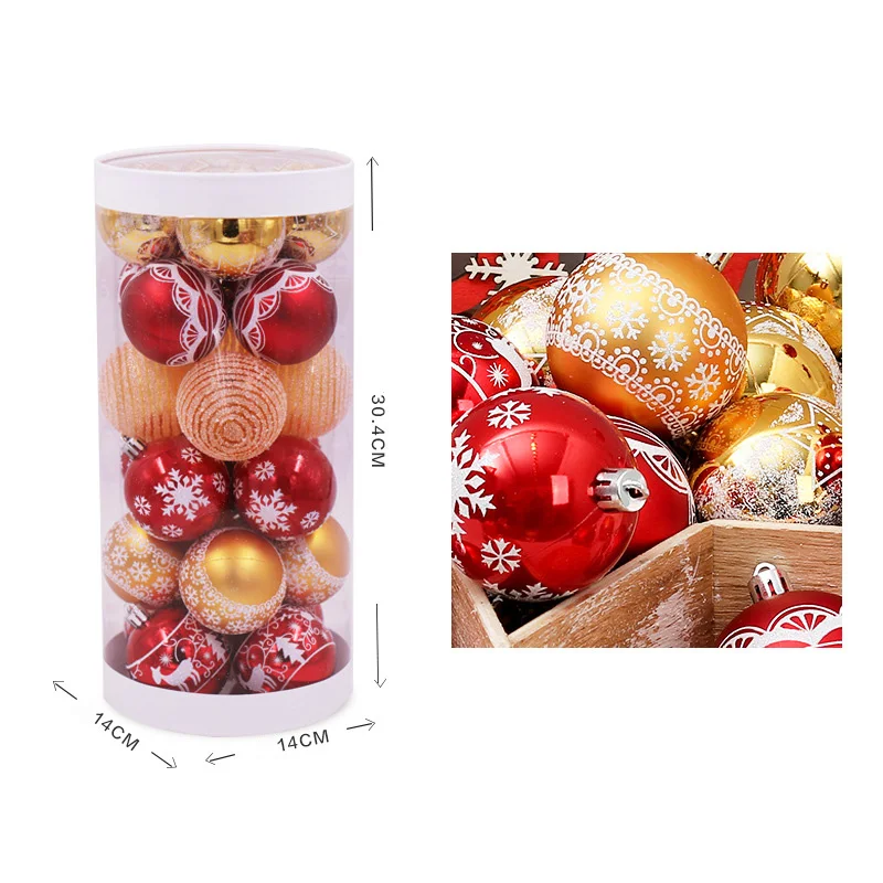 24x Pendant Christmas Balls Ornaments For Home Xmas Tree Gift Party Decoration