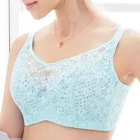 Xianqifen plus big size women bras thin push up gather deep U beauty back vest bhbrassiere lace bralette sexy lingerie underwear