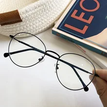 Металлическая овальная оправа для очков, модный синий светильник, очки для мужчин и женщин, очки для компьютерных игр, Прозрачная Круглая оптическая оправа