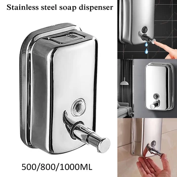 

1000ml Stainless Steel Soap Dispenser Wall Mount Sanitizer Dispenser Liquid Soap Shower Gel Dispenser for Kitchen Bathroom