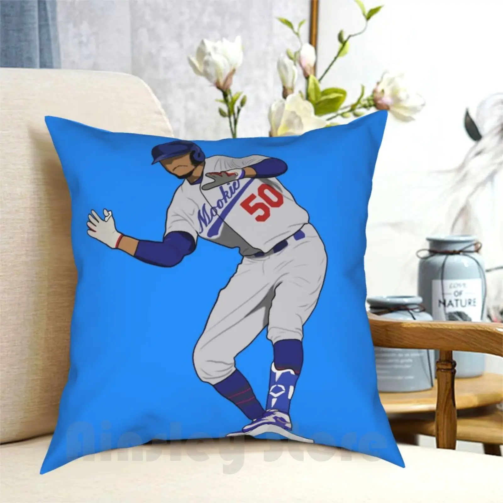 

Mookie Betts Celebration Pillow Case Printed Home Soft DIY Pillow cover Mookie Betts Betts Mookie Mookiewood La Los Angeles