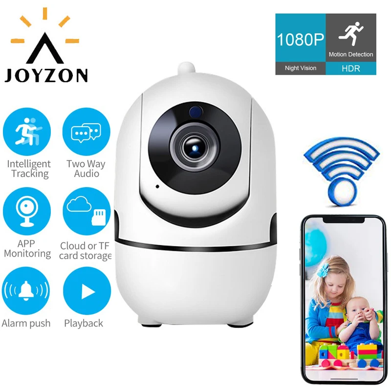 

1080p HD IP Camera with Motion Tracker 2-Way Audio Night Vision APP Remote Control, Baby Monitor Home Security Dome Camera