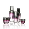 5pcs Refillable Glass bottles Cream lotion cosmetic container travel kits empty Purple bottle with Spray cap or Pump Cap 2