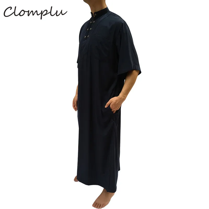 Clomplu мусульманская 12 шт. jubba tobe abaya нарядное платье в арабском стиле мусульманская одежда Мужская модная повседневная одежда с коротким рукавом Случайный цвет