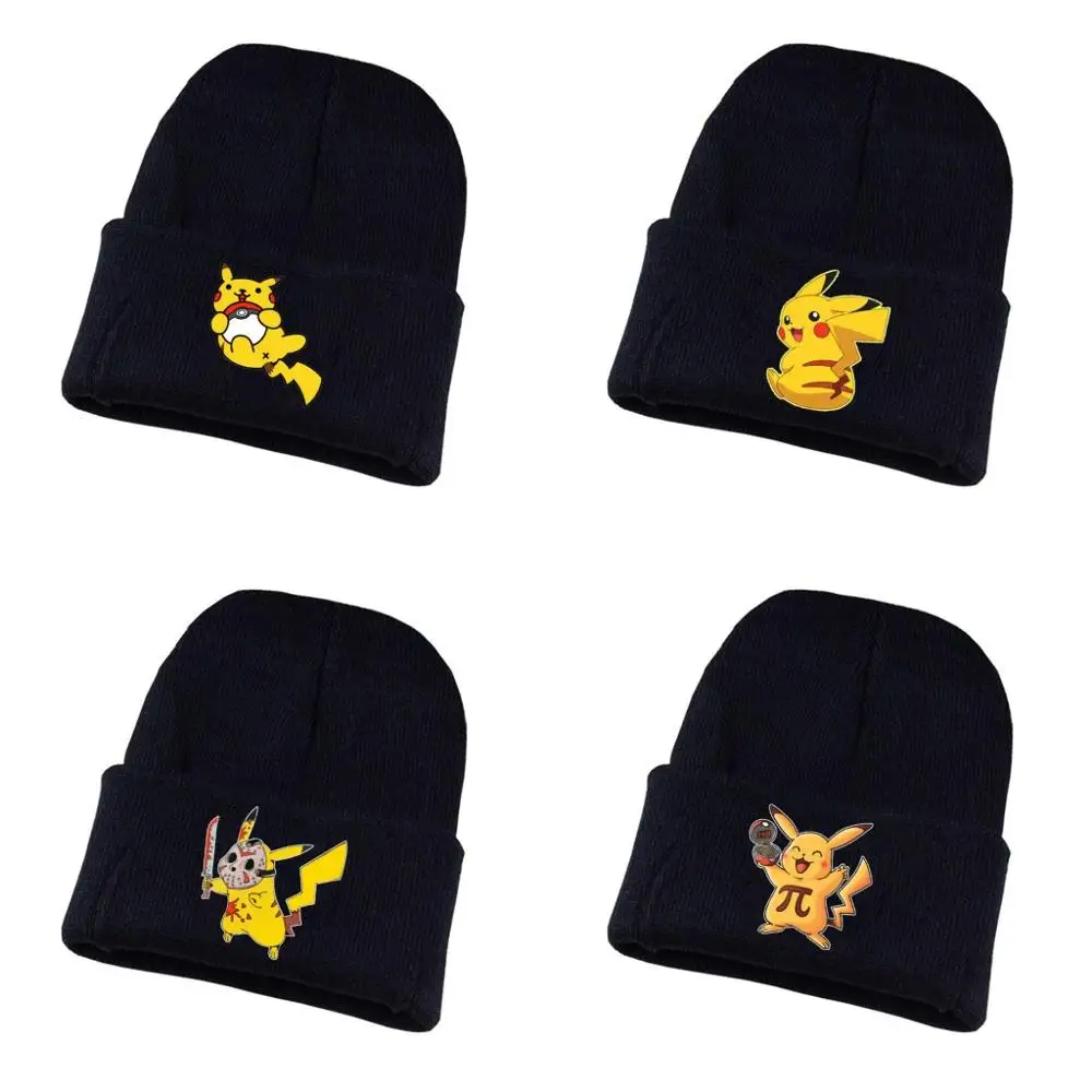 

Game Pikachu Knitted hat Cosplay hat Unisex Print Adult Casual Cotton hat teenagers winter Knitted Cap