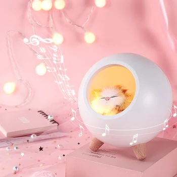 

LED Pet House Speaker Night Lights Rechargeable Bedroom Bedside Light Lamps Creative Desktop Atmosphere Night Light Living Room