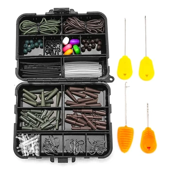 

143PCS Carp Fishing Tackle Box Clips Hooks Swivels Baiting Needles Terminal Rigs Carp Fishing Tackle Pesca Fishing Baits