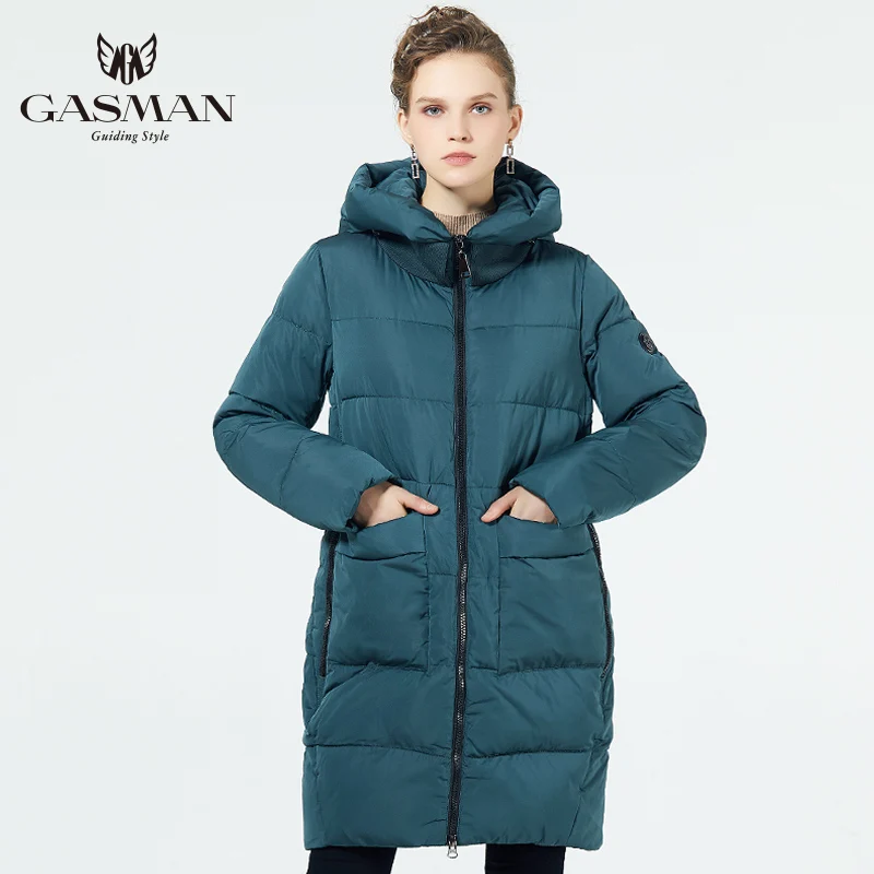 GASMAN 2019 модная куртка женская теплая верхняя одежда парка с капюшоном био пух