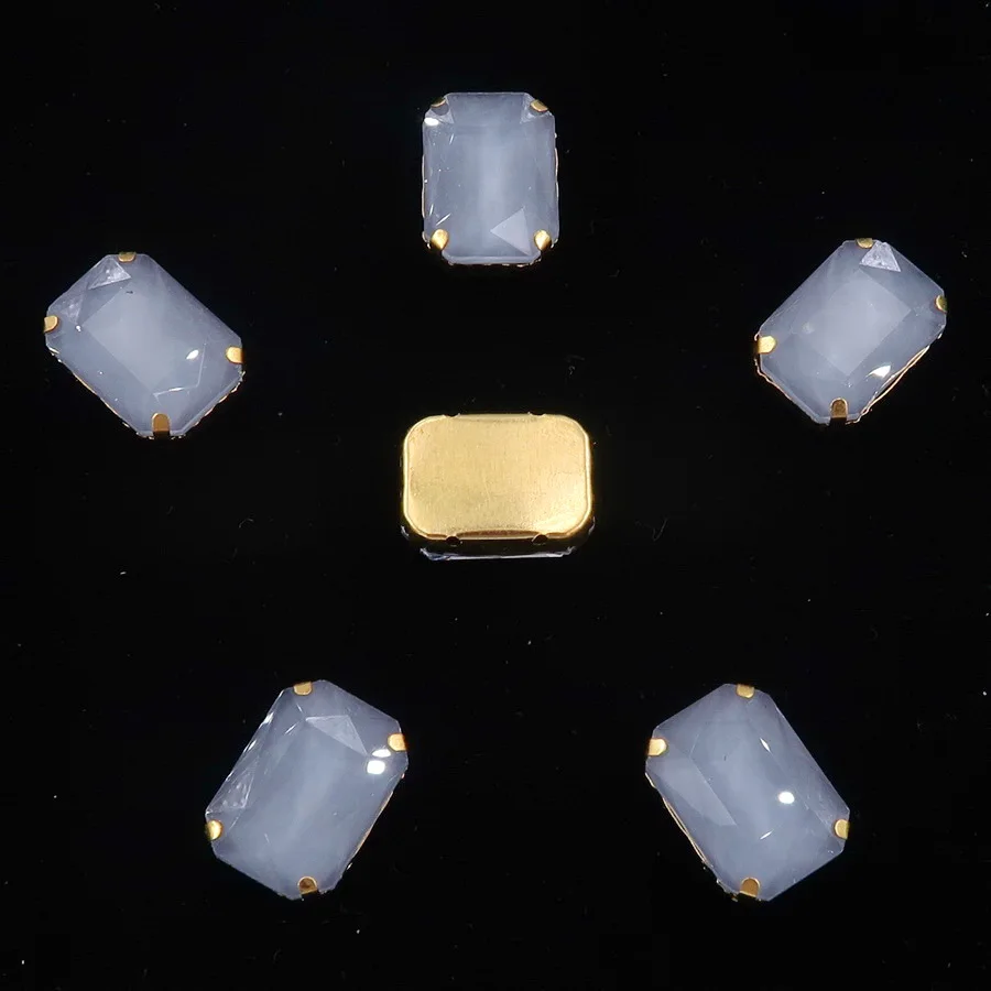 A2 Black diamond Настройки золотых когтей 20 шт./упак. 13x18 мм желе конфеты и из цветного стекла кристалл прямоугольной формы пришить на свадьбное платье со стразами diy - Цвет: A2 Black diamond